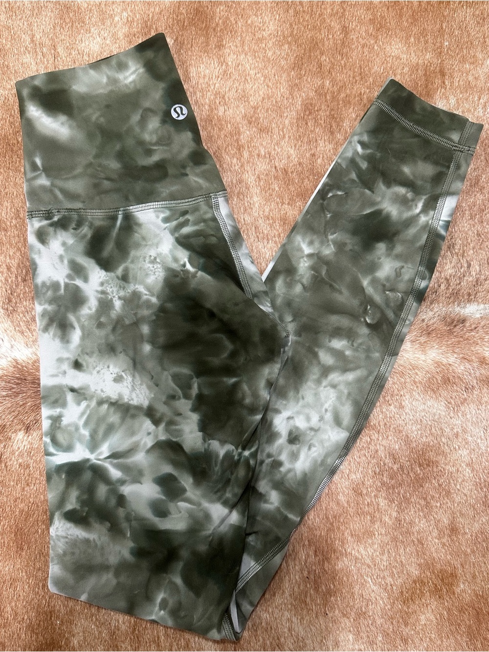 lululemon Olive Green Diamond Dye High-Rise Leggings